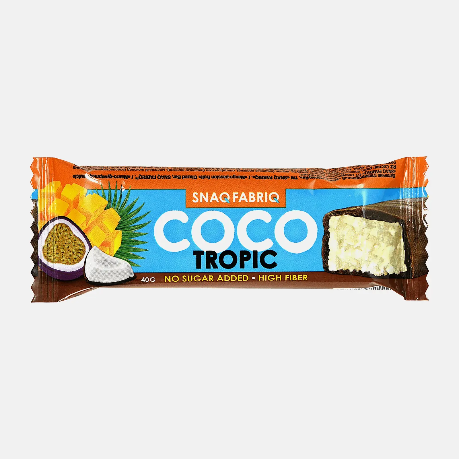 Изображение товара Батончик Snaq Fabriq Манго и маракуйя глазированный 40г диетический полезный