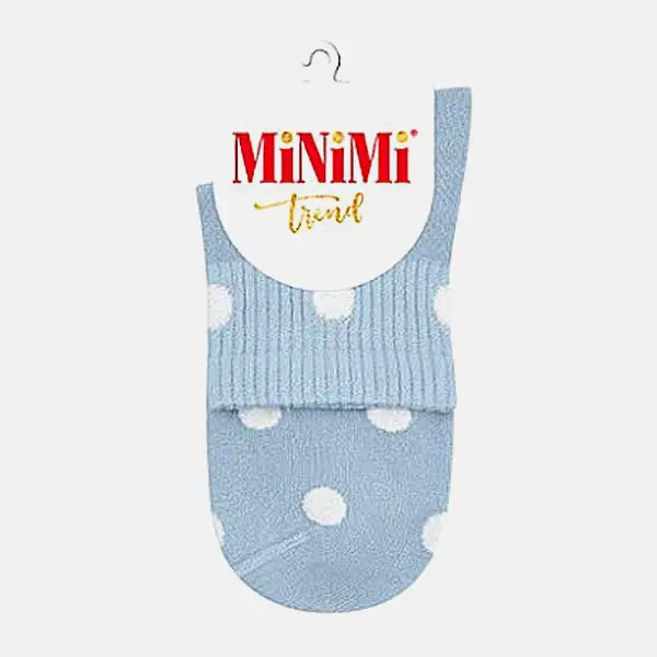 Носки женские голубые в горошек р.39-41 Minimi Mini Trend