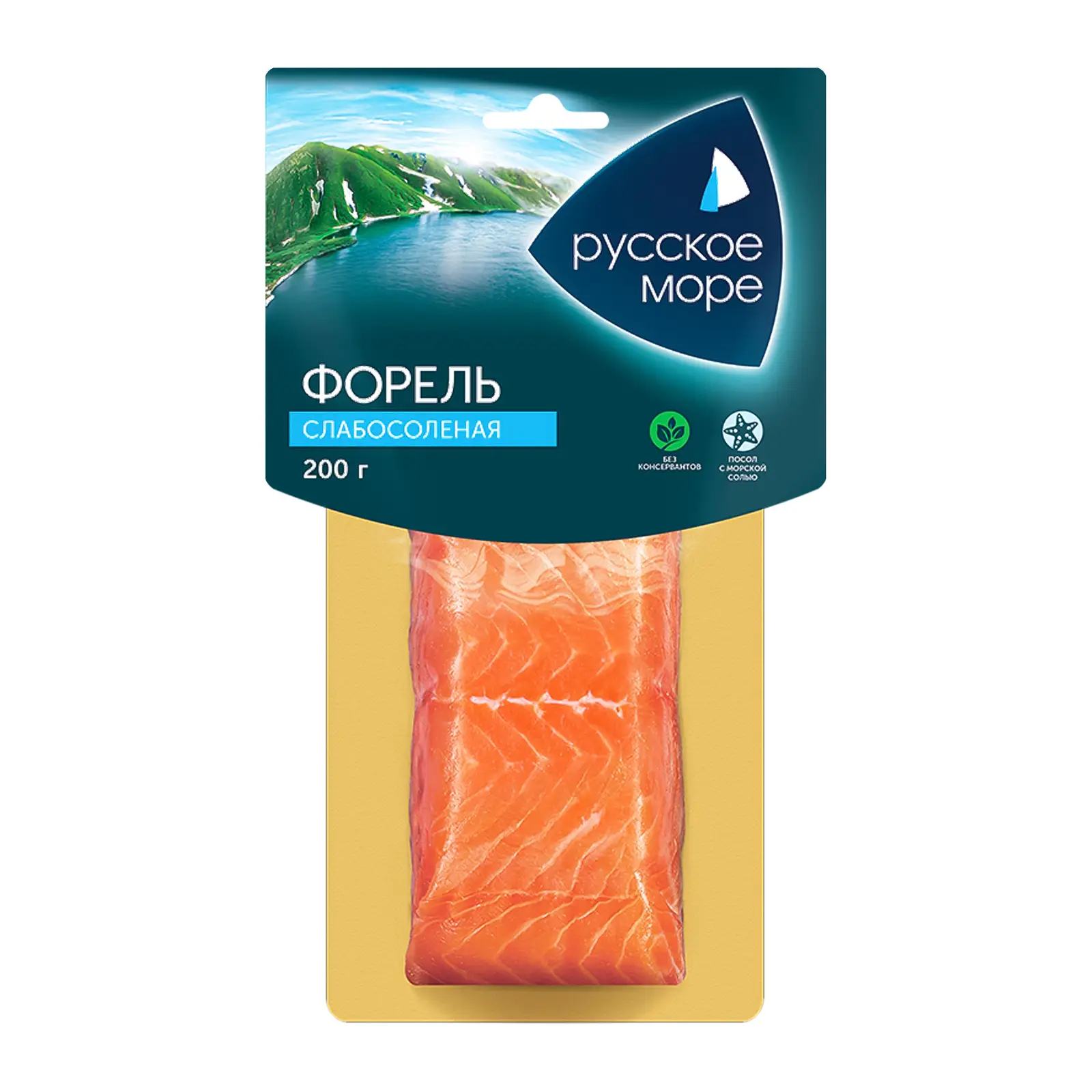 Изображение товара Форель Русское море Радужная слабосоленая филе-кусок 200г