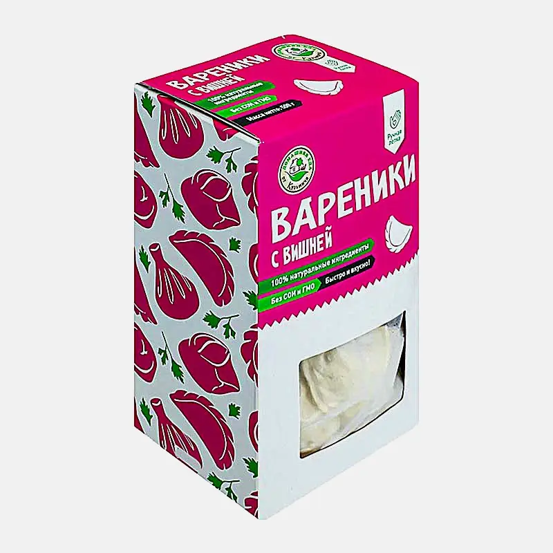 Изображение товара Вареники с вишней Домашняя еда от Кузьмича 500 г замороженное блюдо