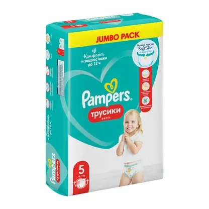 Изображение товара Трусики-подгузники Pampers Junior размер 5 12-17кг 42шт в ассортименте