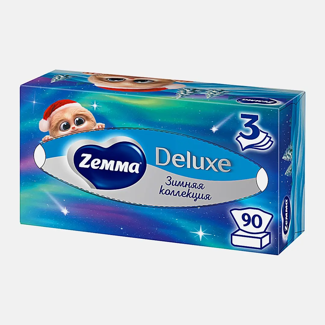 Бумажные салфетки Zemma Deluxe Design 3 слоя 90шт в ассортименте - фото 2 Бумажные салфетки Zemma Deluxe Design 3 слоя 90шт в ассортименте - фото 2