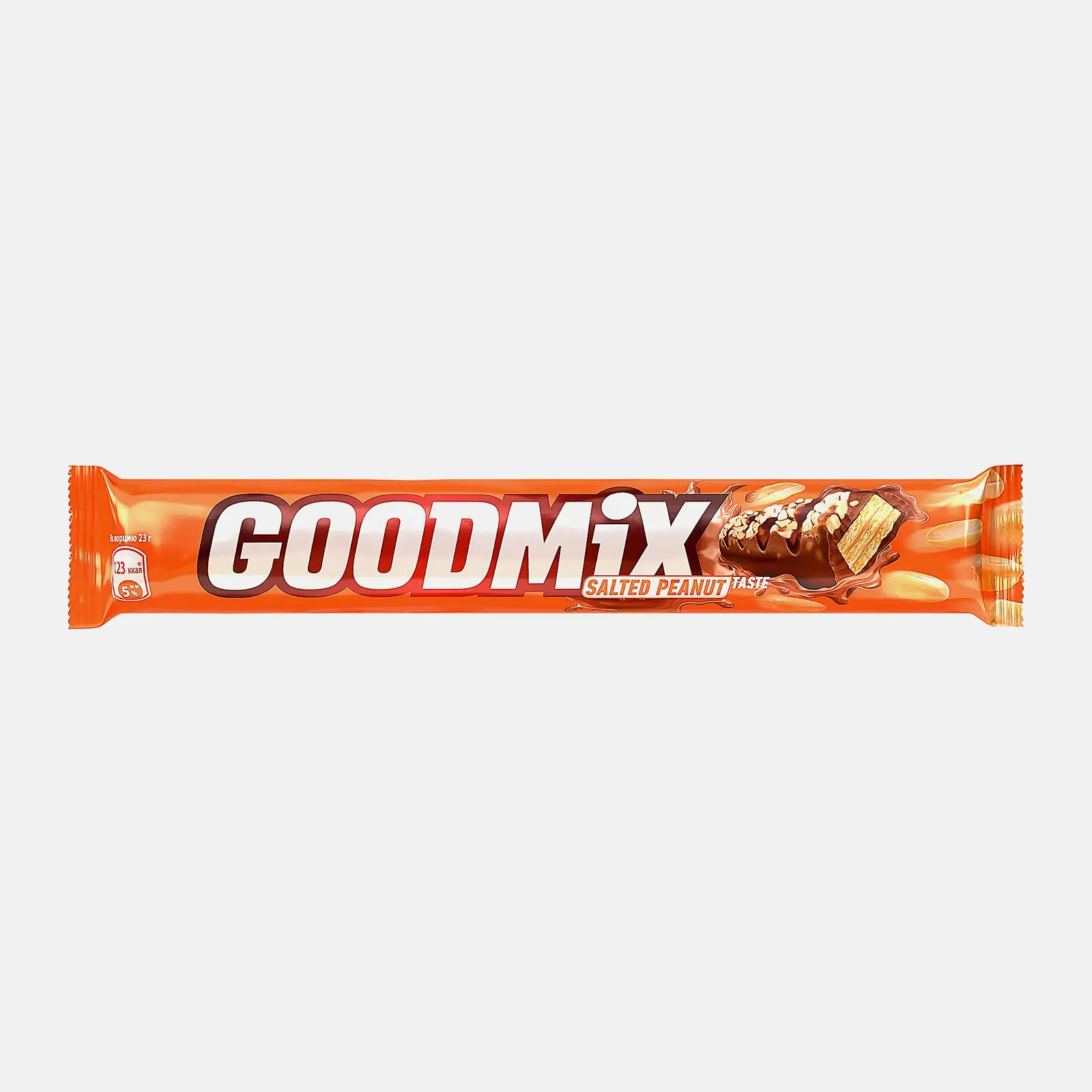 Изображение товара Шоколадный батончик с соленым арахисом и вафлей Goodmix 46г