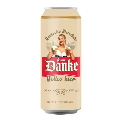 Пиво Frau Danke светлое фильтрованное 4.5% 450мл