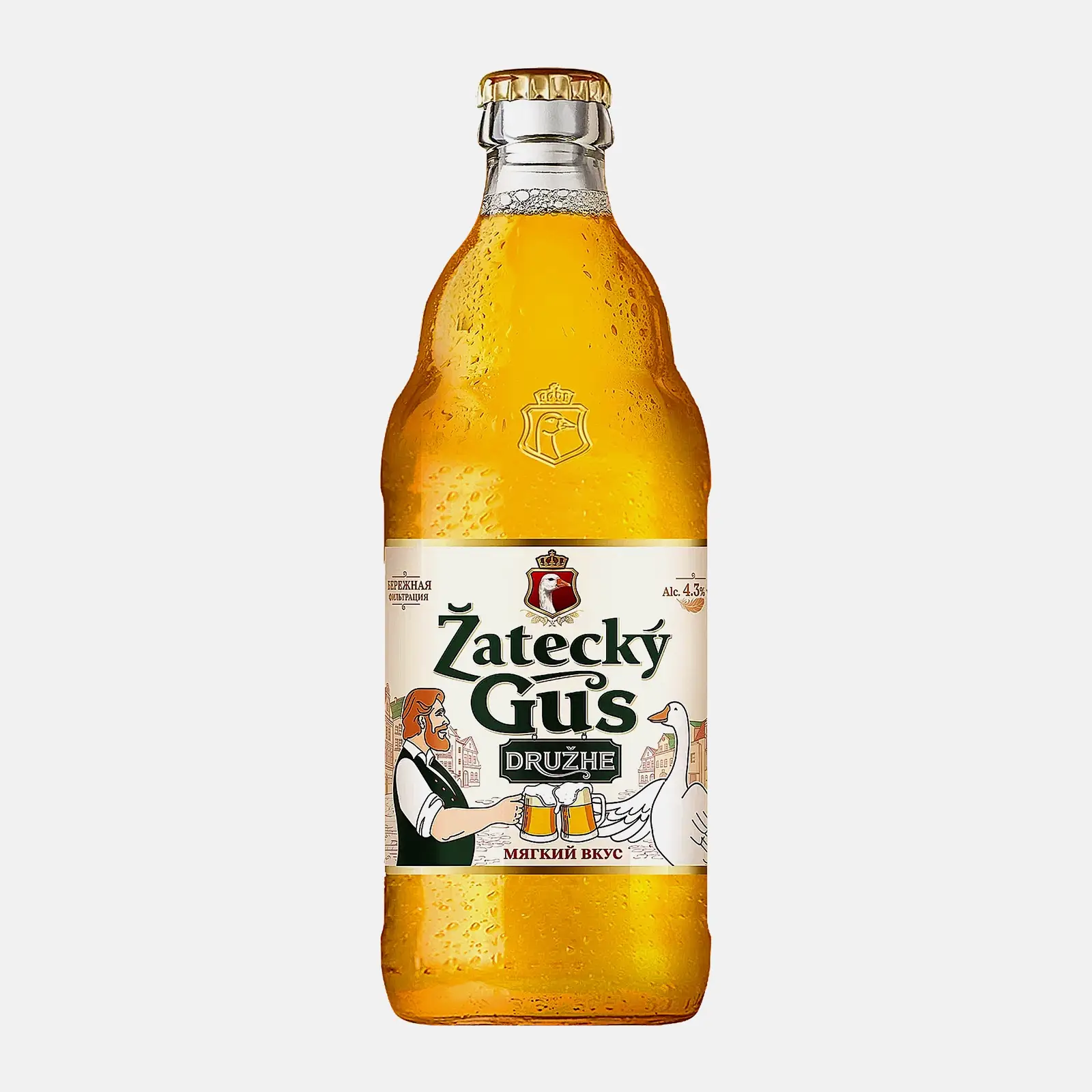 Изображение товара Пиво Zatecky Gus Druzhe светлое 450 мл 4.3% фильтрованное пастеризованное