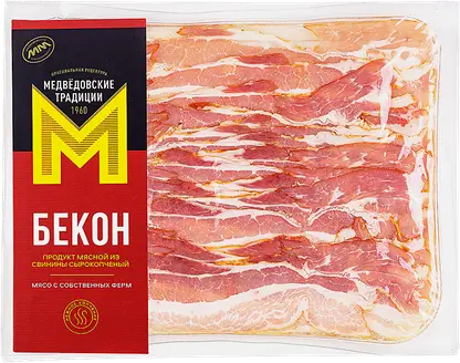 Бекон Медведовские Традиции сырокопченая нарезка 200г