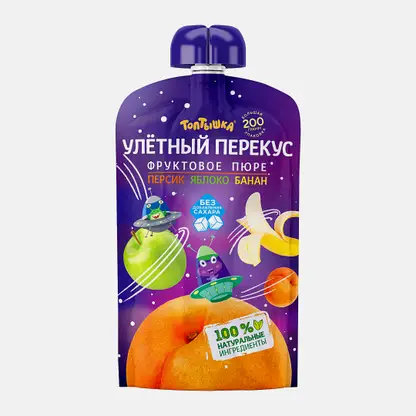 Пюре Персик-яблоко-банан Улетный Перекус 200г