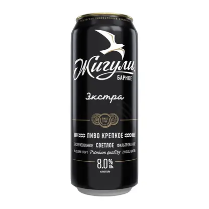 Пиво Жигули Барное Крепкое Экстра светлое фильтрованное 8% 430мл