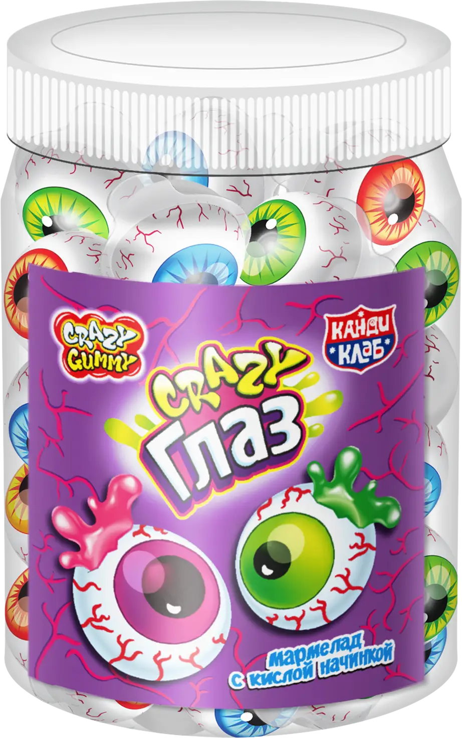 Изображение товара Мармелад с кислой начинкой Crazy глазированный Канди Трейд 10г