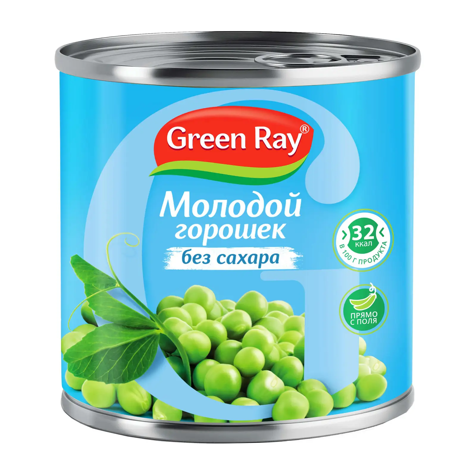 Изображение товара Конусервированный зеленый горошек Green Ray без сахара 425мл