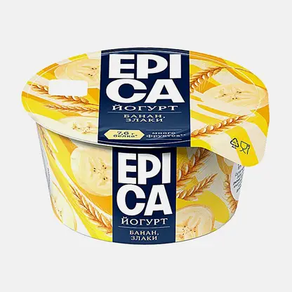 Йогурт Epica банан злаки 4.9% 130г