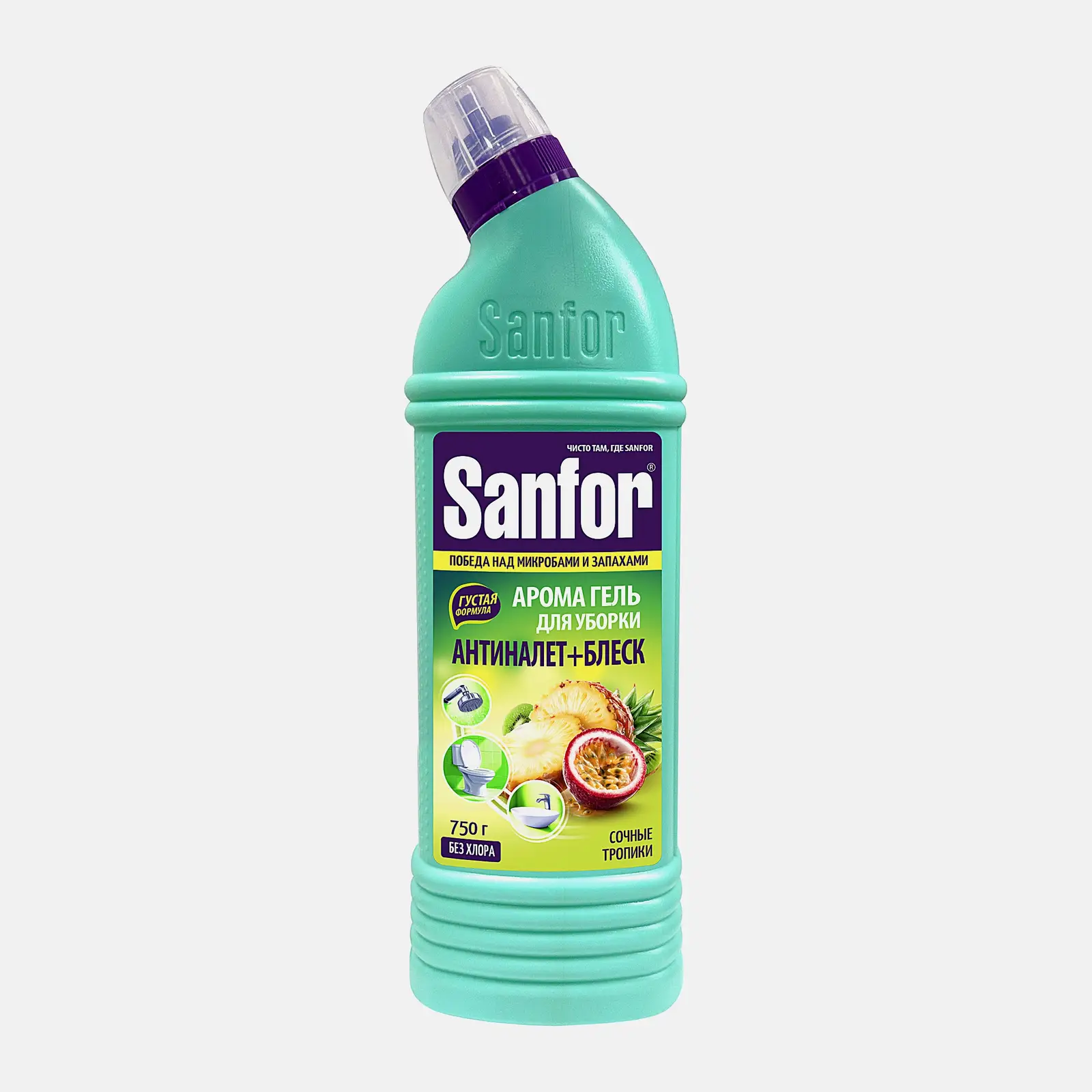 Чистящее средство для сантехники Сочные тропики Aroma WC Sanfor 750мл