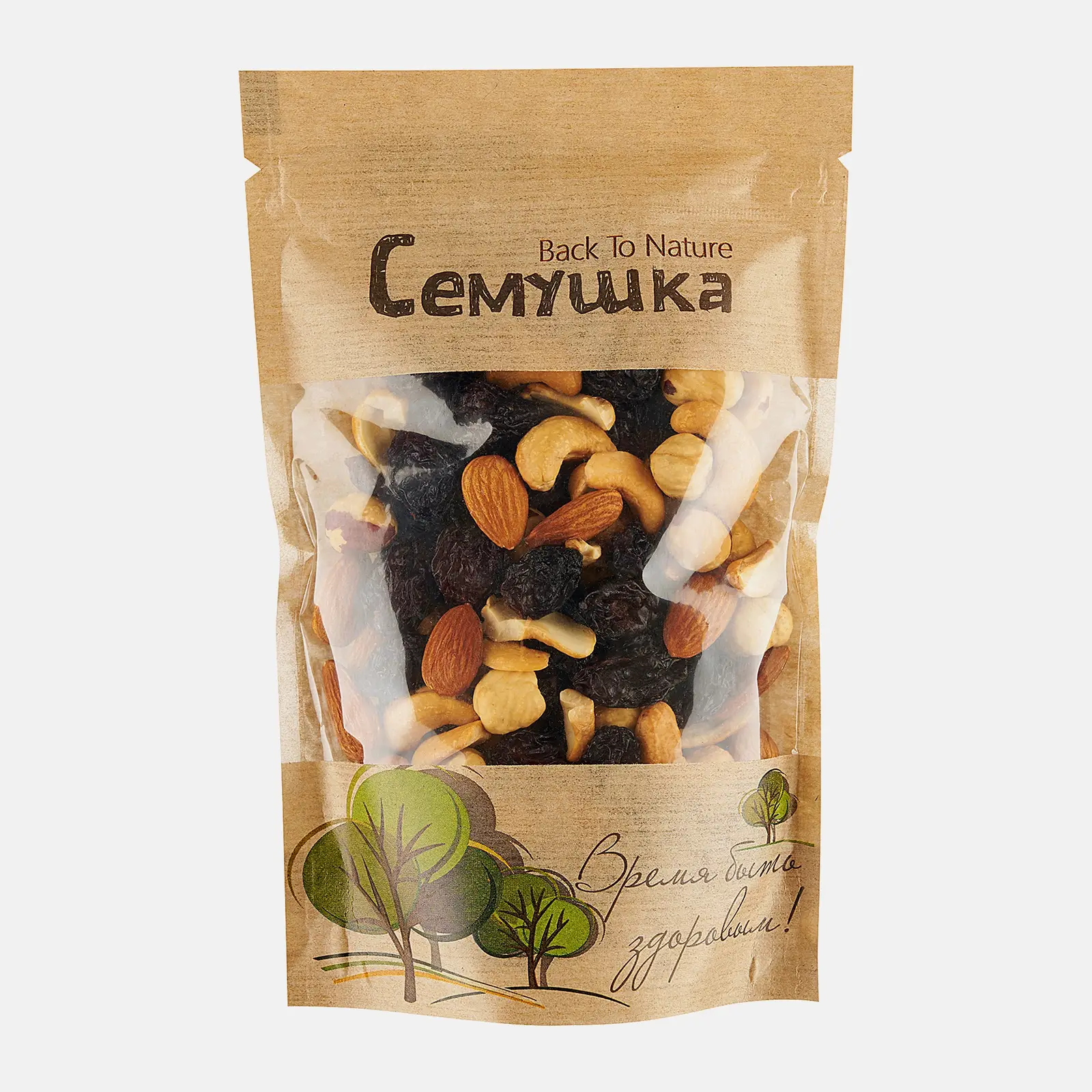 Изображение товара Смесь Семушка орехи жареные и изюм 150г для десертов и каш