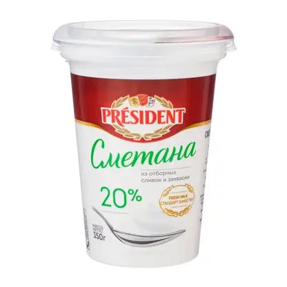 Изображение товара Сметана President 20% 350г