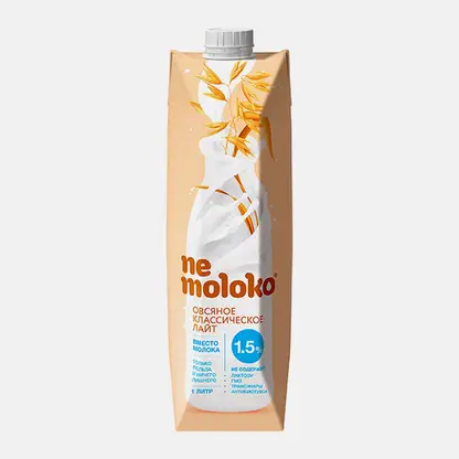 Напиток овсяный классический лайт обогащенный витаминами Nemoloko 1.5% 1л