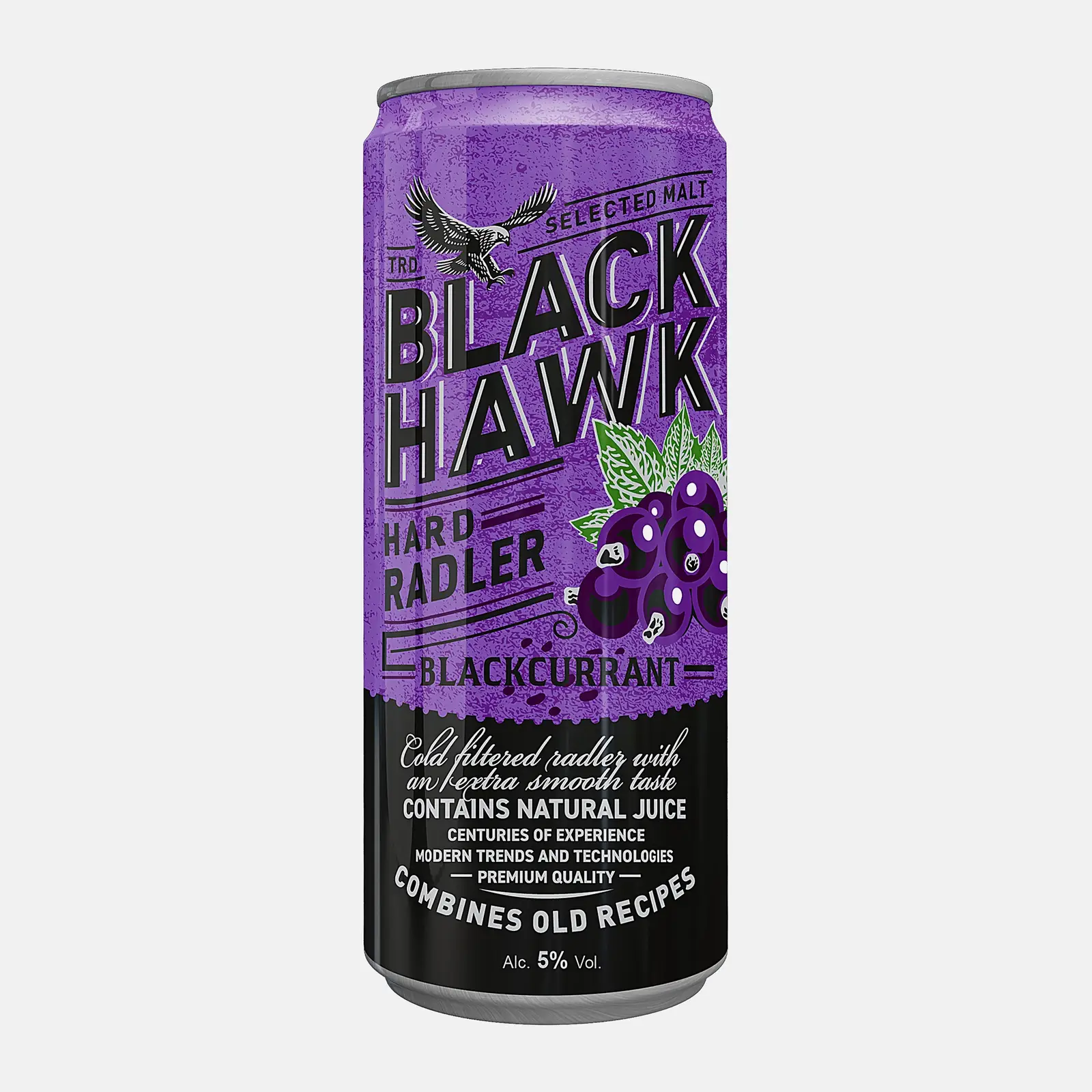 Изображение товара Пивной напиток Black Hawk со вкусом черной смородины 5% 430мл