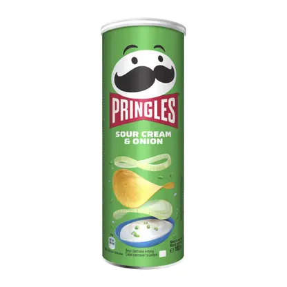 Изображение товара Чипсы Pringles со вкусом сметаны и лука 165г - хрустящая закуска с длительным сроком хранения