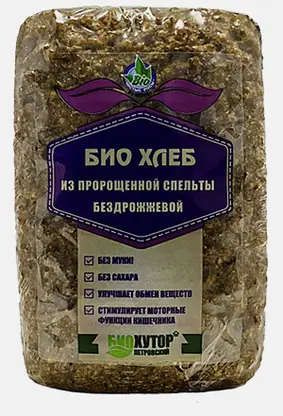 Хлеб из пророщенной спельты бездрожжевой Тонус 500г