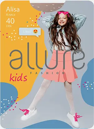 Колготки детские Allure Alisa 40 белые р.140-146