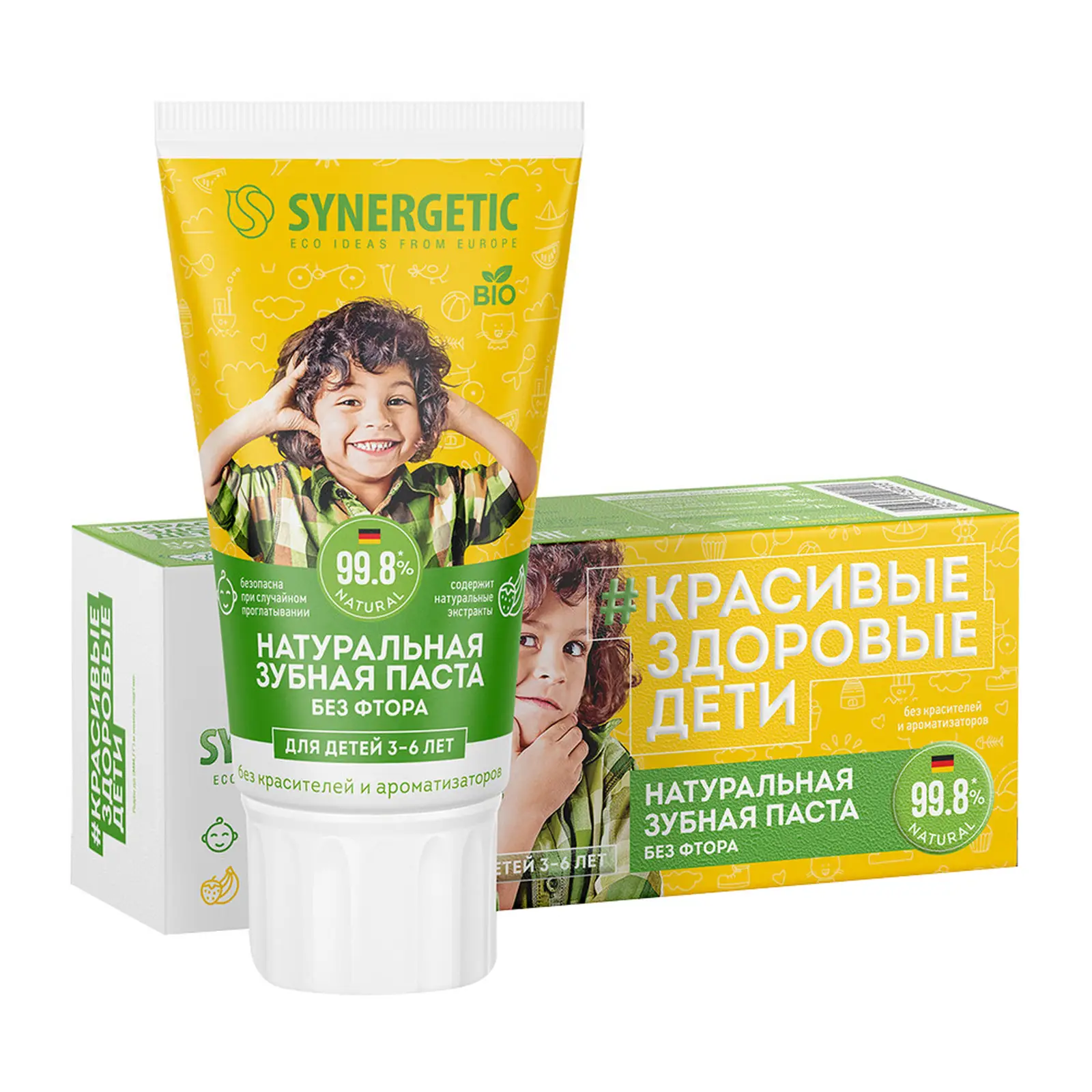 Зубная паста Synergetic Клубничка и банан детская 50г в ассортименте