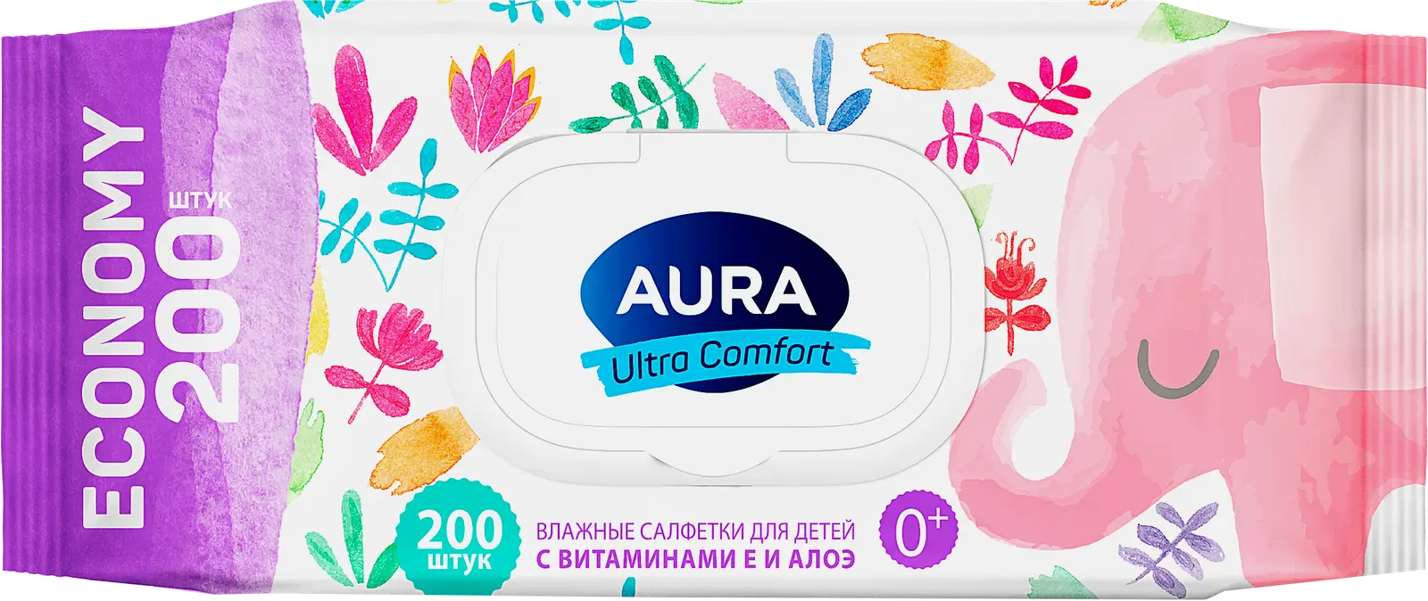 Салфетки влажные Aura Ultra Comfort детские 200шт