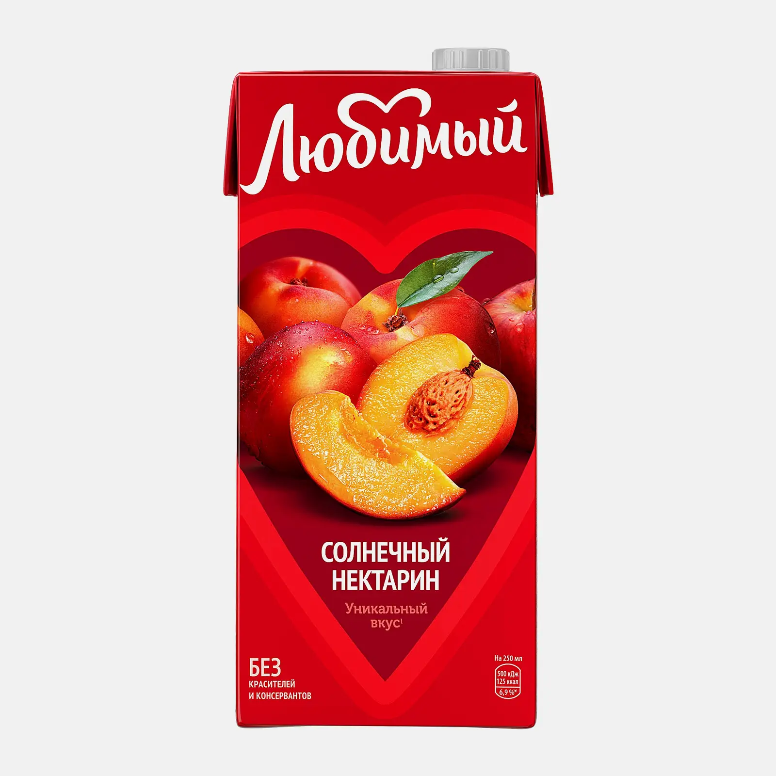 Изображение товара Напиток Любимый Солнечный нектарин 950 мл натуральный фруктовый сок