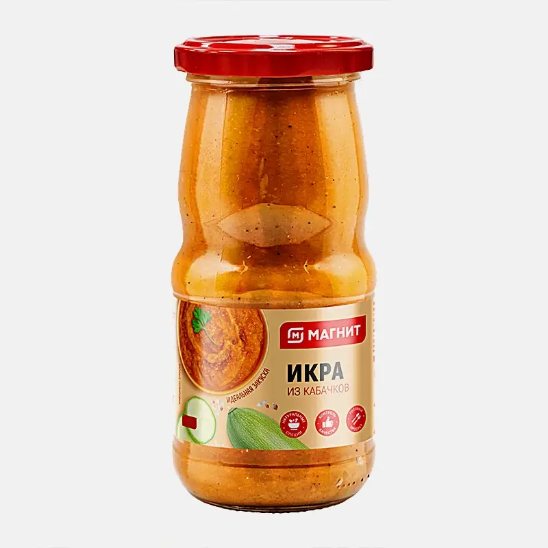 Изображение товара Кабачковая икра Магнит 400 г - натуральный продукт для закусок и бутербродов