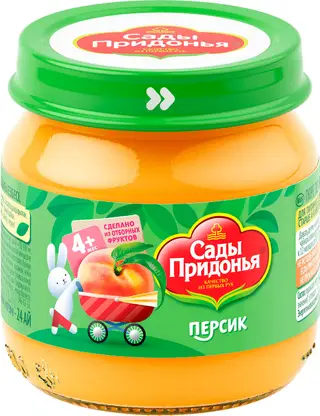 Изображение товара Пюре Сады Придонья персик с 4 месяцев 80г