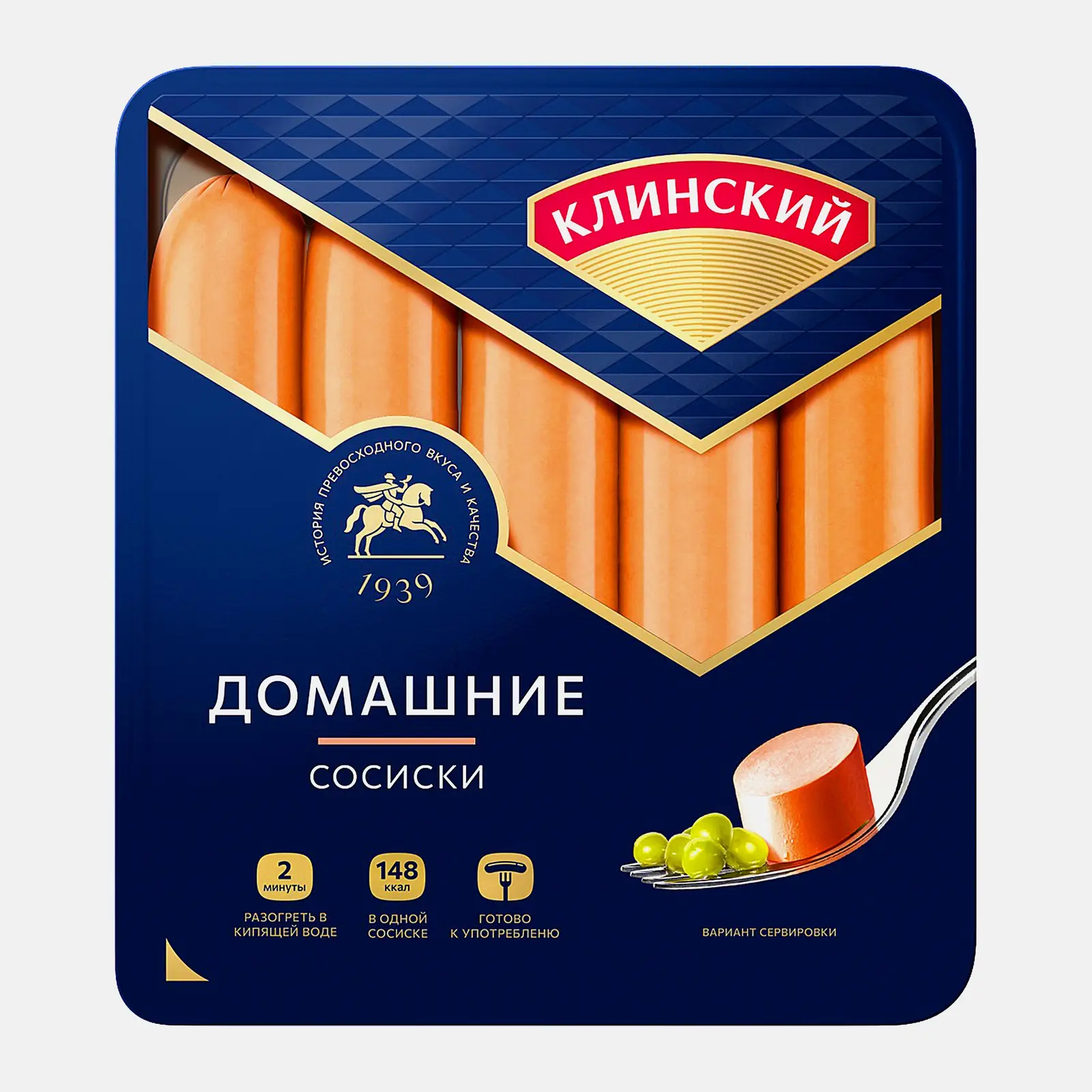 Изображение товара Сосиски Клинский Домашние 470г - Вкусные и Нежные