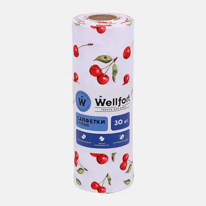 Салфетки для уборки в рулоне Вишня Wellfort 30шт