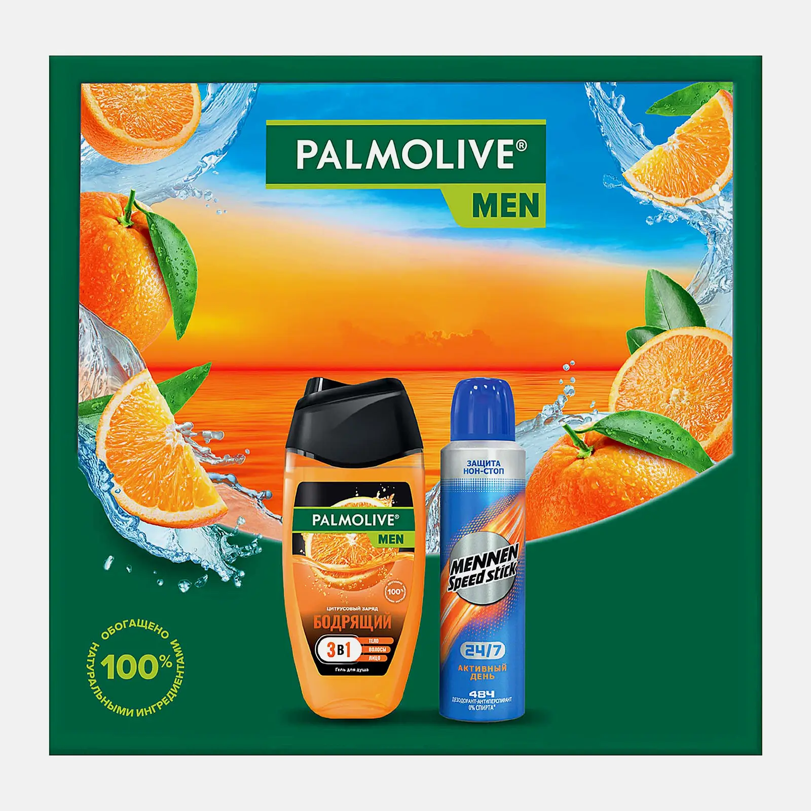 Подарочный набор Гель для душа цитрус 250мл + Дезодорант 150мл Palmolive Men в ассортименте - фото 2