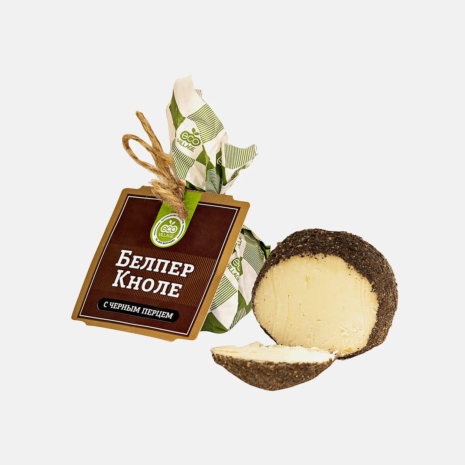 Сыр Eco Village Белпер Кноле с черным перцем 45% 100г