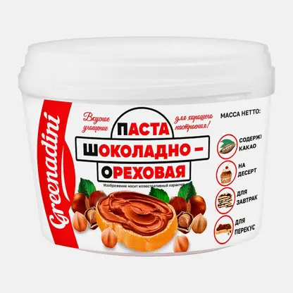 Паста шоколадная Greenadini с орехом 600г