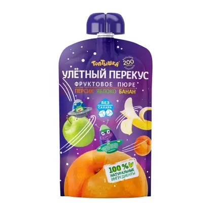 Изображение товара Пюре Персик-яблоко-банан Улетный Перекус 200г