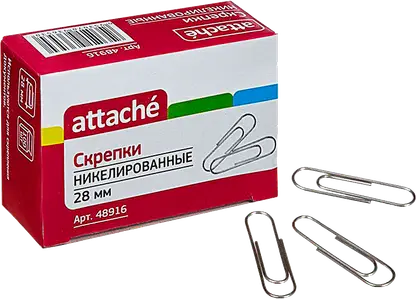 Скрепки Attache никелированные 28мм 100шт