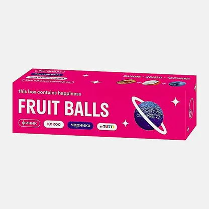 Фруктовый снек с фиником, кокосом и черникой Fruit Balls Tutti 38г
