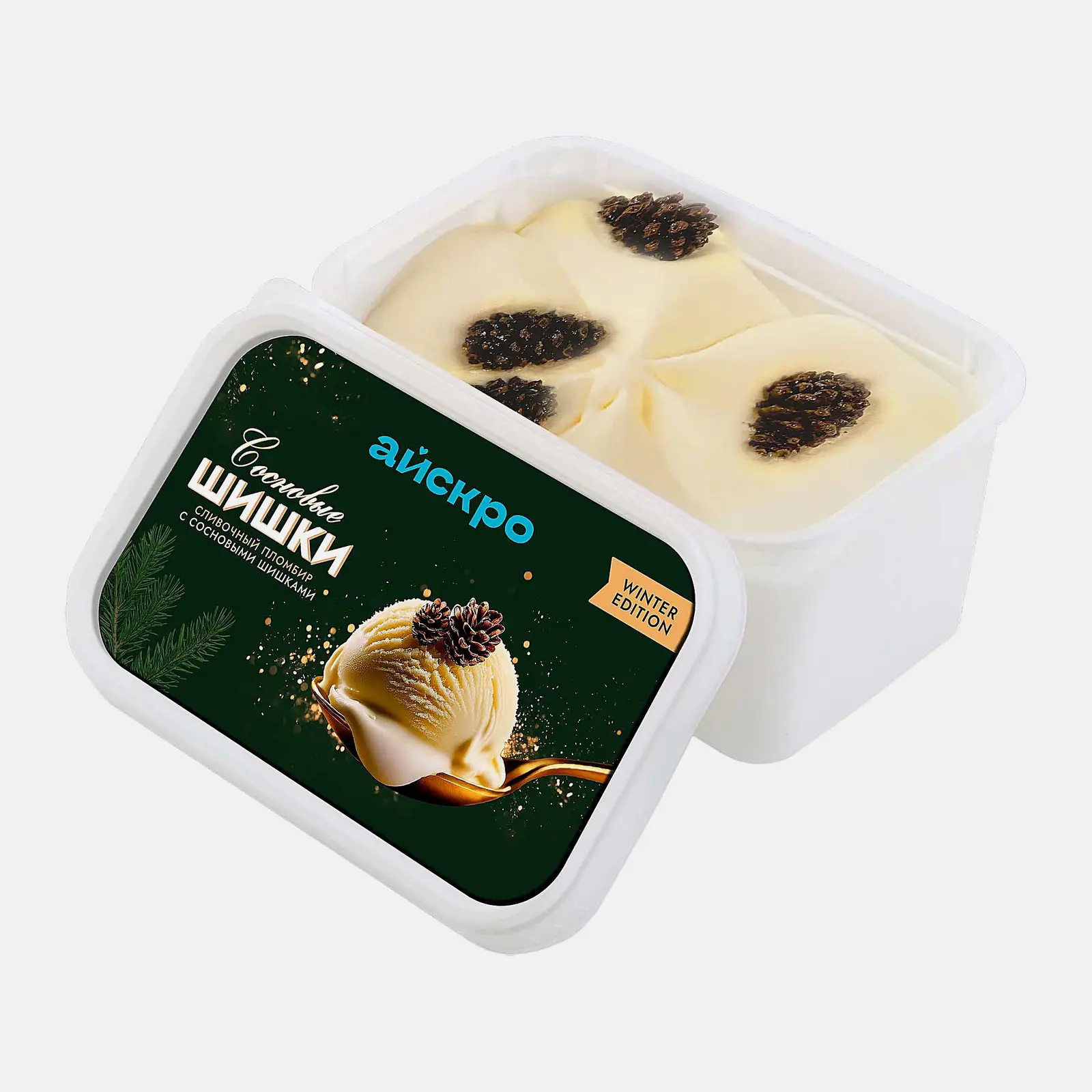 Изображение товара Мороженое пломбир с сосновыми шишками Айскро 12% 270г