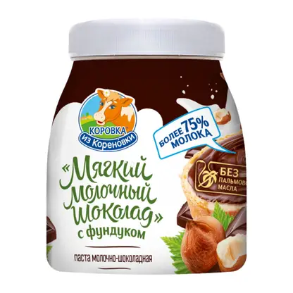 Изображение товара Паста молочно-шоколадная Коровка из Кореновки с фундуком 330г