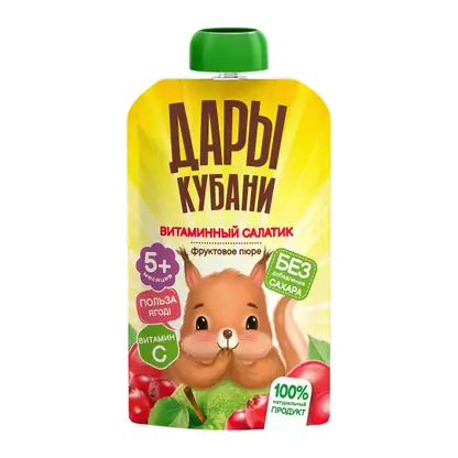 Изображение товара Пюре детское Дары Кубани Яблоко Шиповник Клюква с 5 месяцев 90г