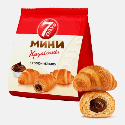 Мини-круассаны с какао-кремом 7 Days 123г