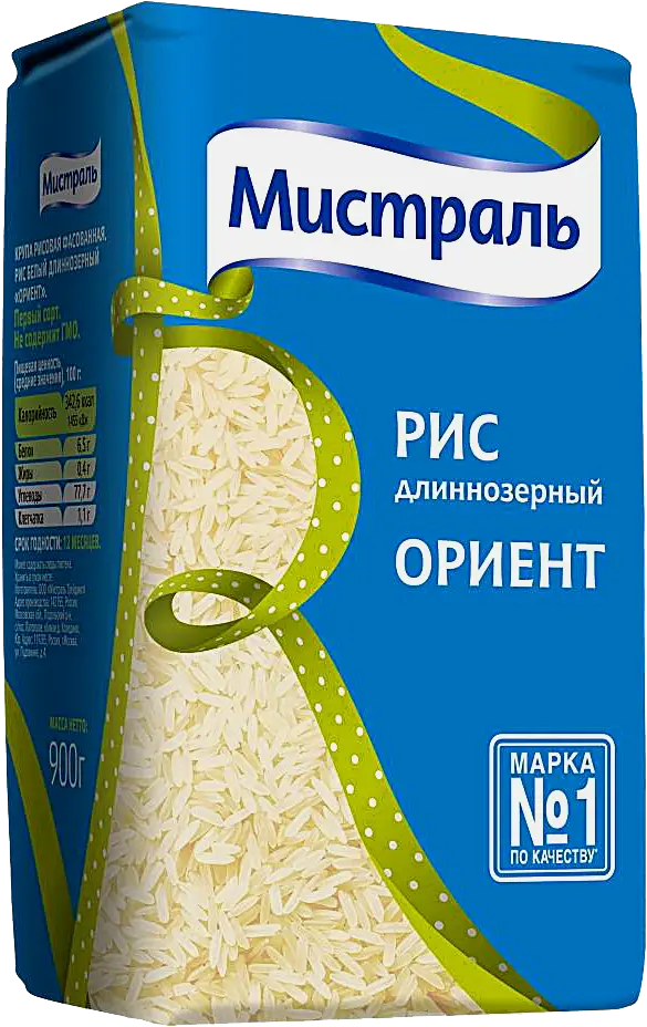 Изображение товара Рис Мистраль Ориент длиннозерный 900г для плова и гарниров