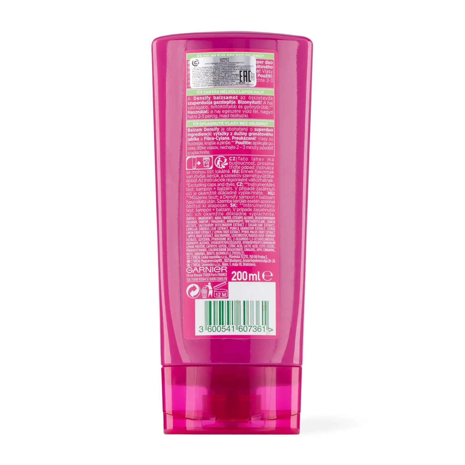 Укрепляющий бальзам-ополаскиватель Garnier Fructis Густые и Роскошные с экстрактом граната и молекулой Фибра-Цилан для волос лишенных густоты 200мл