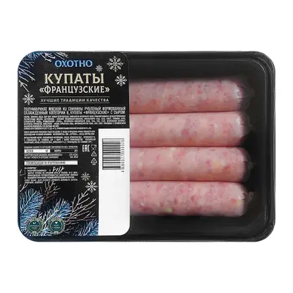 Изображение товара Колбаски Охотно Купаты Французские с сыром 400г