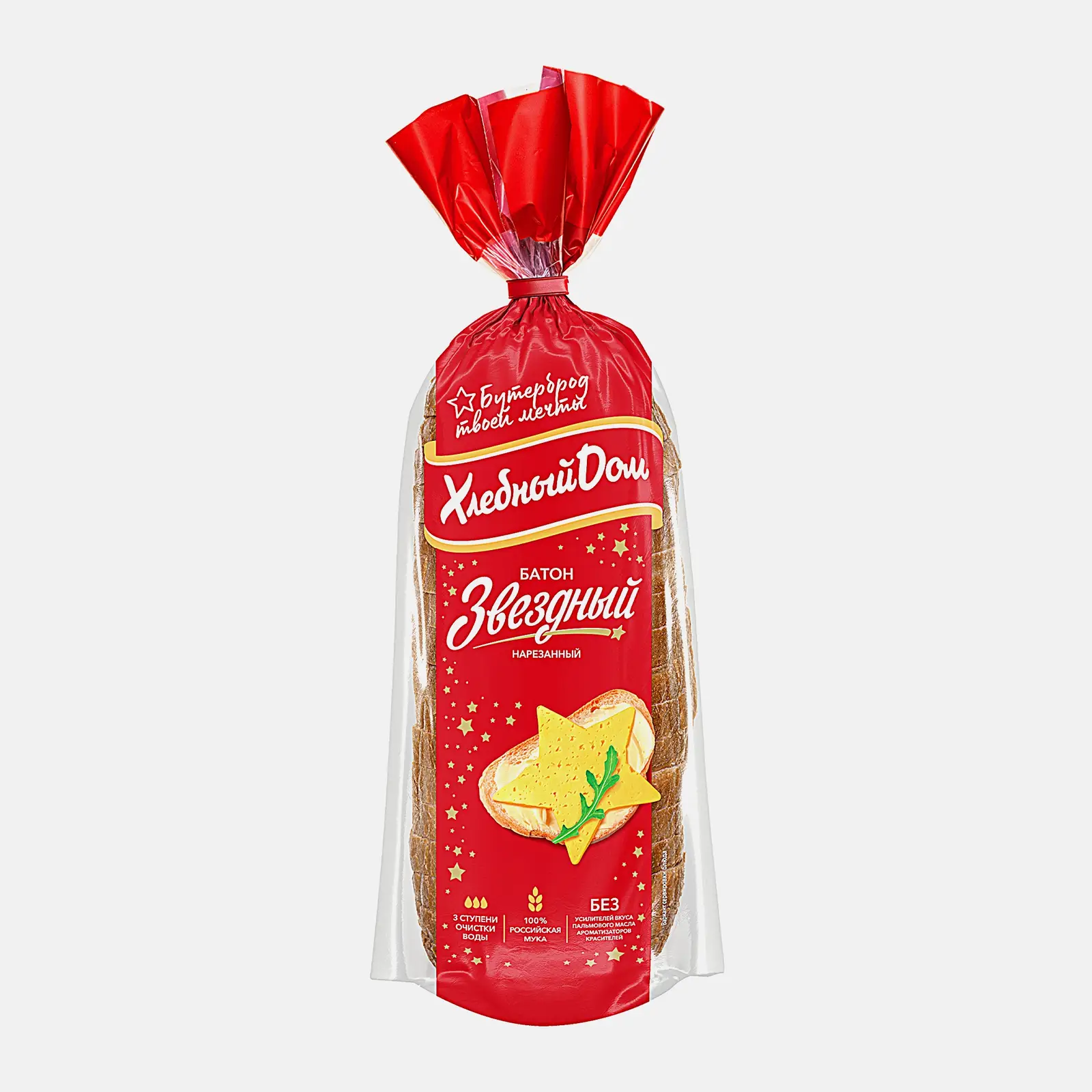 Изображение товара Батон Звездный нарезанный Хлебный дом 350г