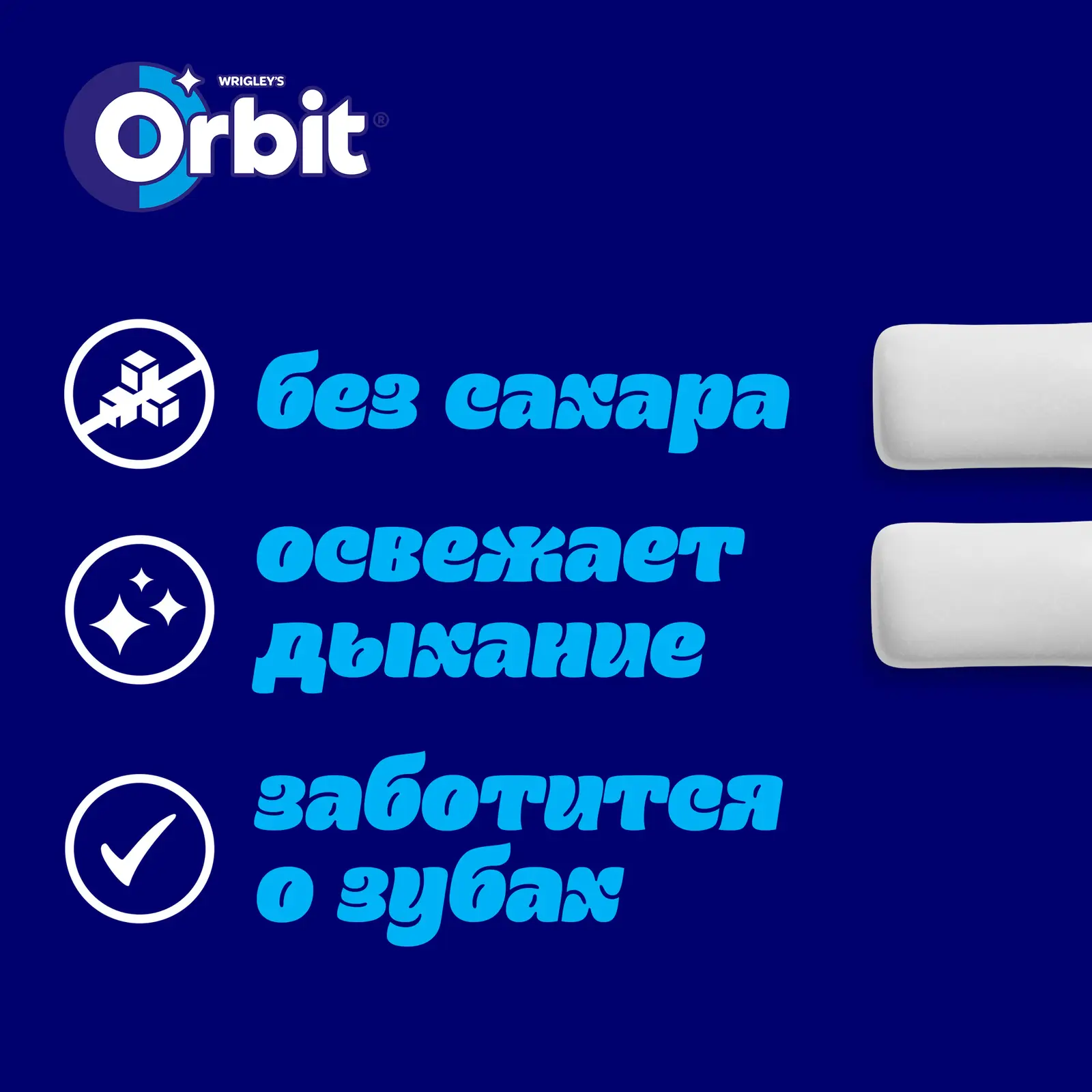 Жевательная резинка Orbit White Bubblemint без сахара 13.6г