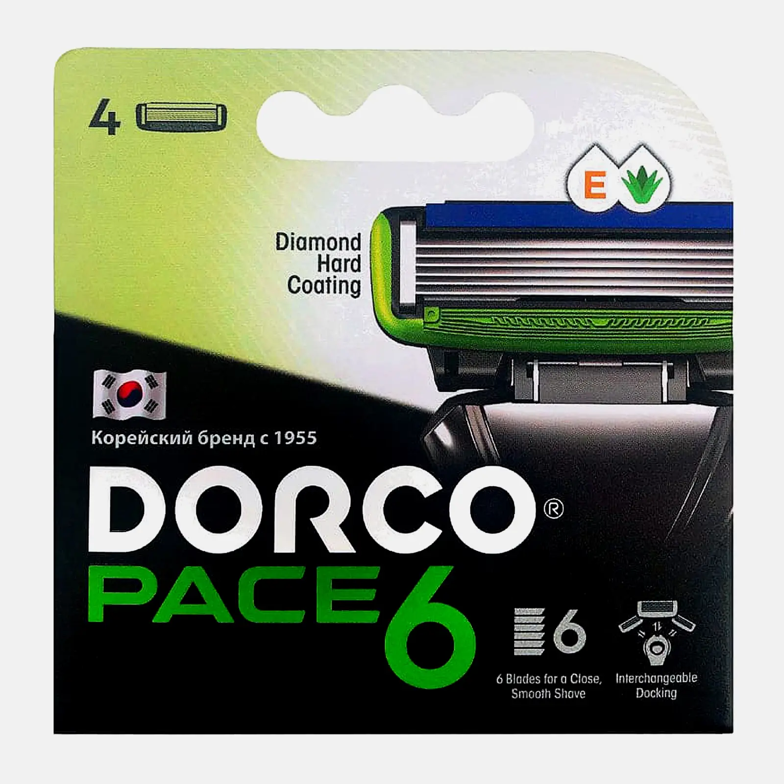 Кассеты для бритья Dorco Pace 6 мужские 6 лезвий 4шт Кассеты для бритья Dorco Pace 6 мужские 6 лезвий 4шт