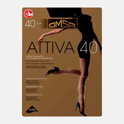 Колготки женские Omsa Attiva 40 черные р.3