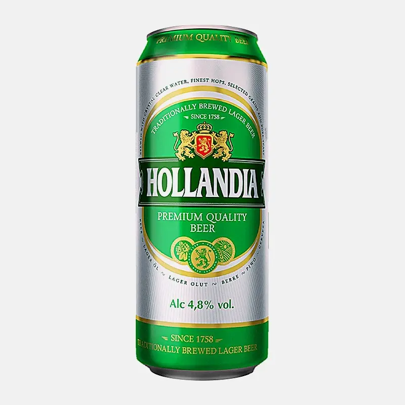 Изображение товара Пиво Hollandia светлое фильтрованное пастеризованное 4.8% 450мл