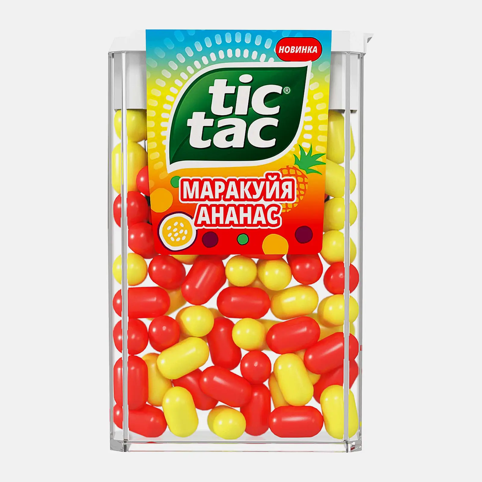 Драже со вкусом маракуйи и ананаса Tic Tac 49г Драже со вкусом маракуйи и ананаса Tic Tac 49г