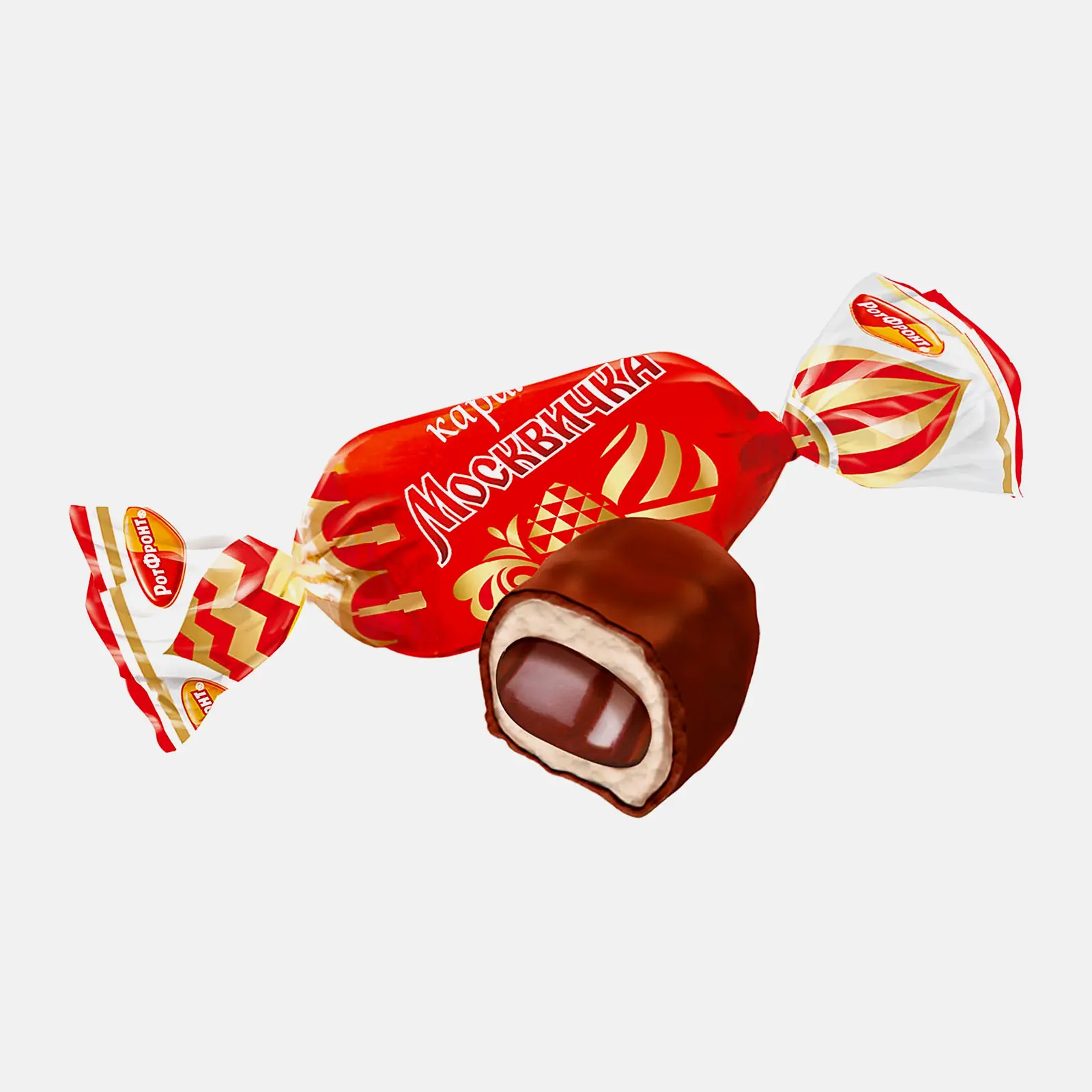 Изображение товара Карамель Рот Фронт Москвичка белая с шоколадной глазурью и начинкой 0.3 кг